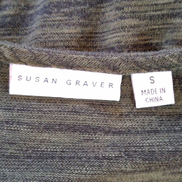 Susan Graver Green Open Front Sleeveless Cardigan Womens Size Small - Picture 3 of 4